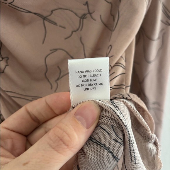 Sweet Rain Sheer Floral Ruched Mock Neck Blouse Size Small - Picture 7 of 7